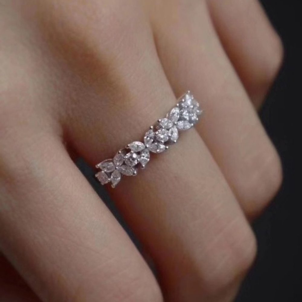 Marquis Flower Ring - Picture 3 of 8